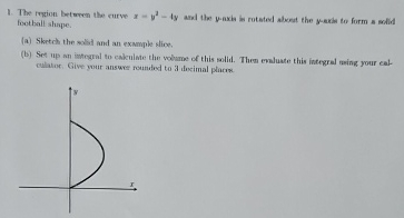 The region between the curve x - y 2 - 4 y and