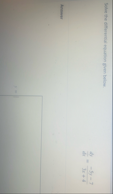 Solve the differential equation given below. d y