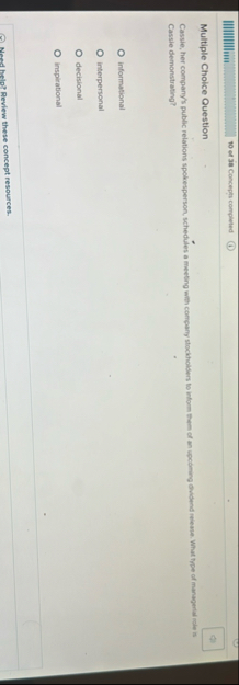 | | llllilllum 1 0 ef 3 8 Concepts completed