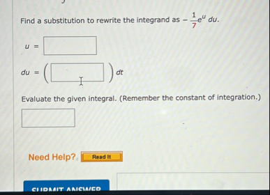 Find a substitution to rewrite the integrand as -