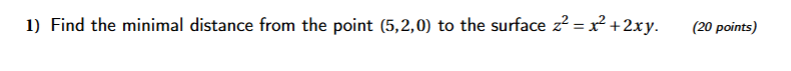 Find the minimal distance from the point ( 5 , 2