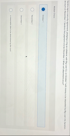 Sandra signs a security agreement, pledging a