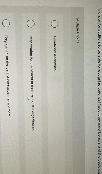 In order for auditors to be able to recognize