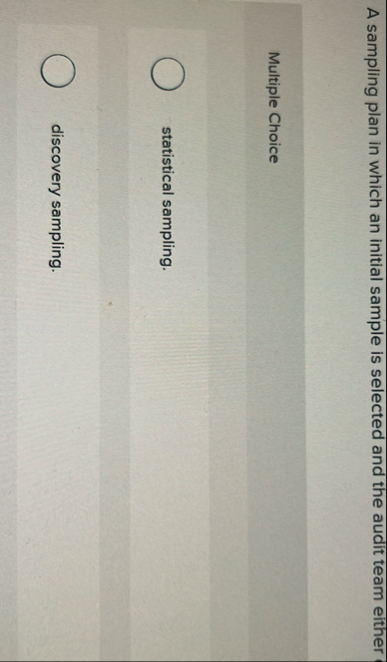 A sampling plan in which an initial sample is