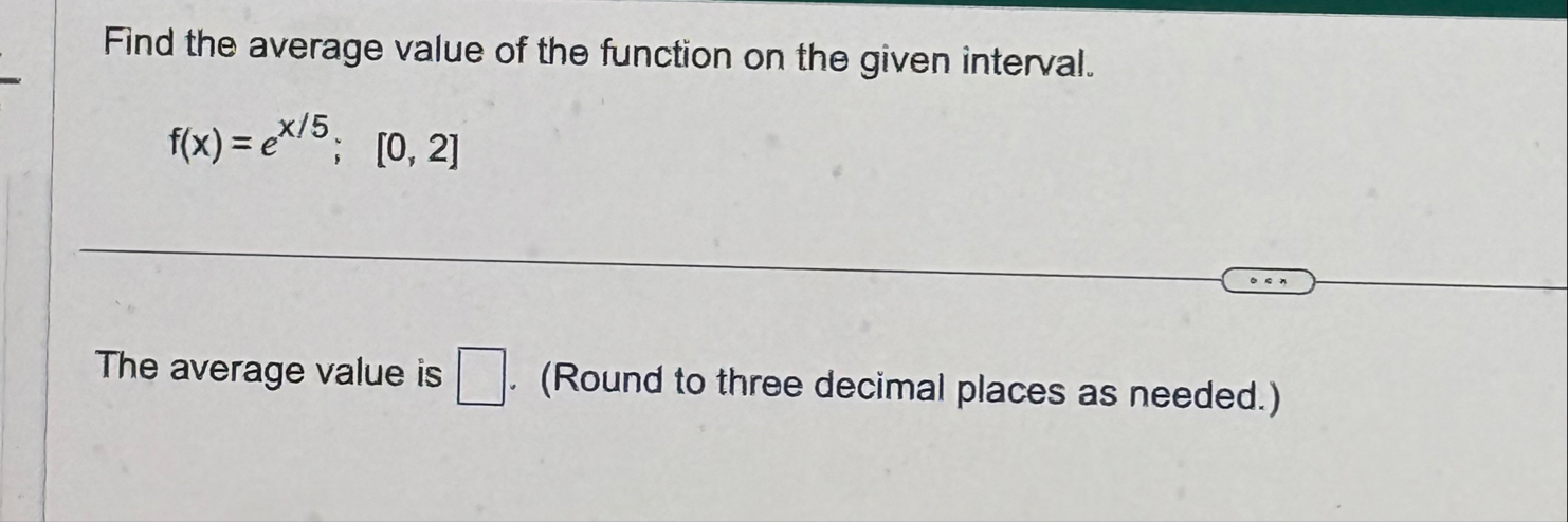 Find the average value of the function on the