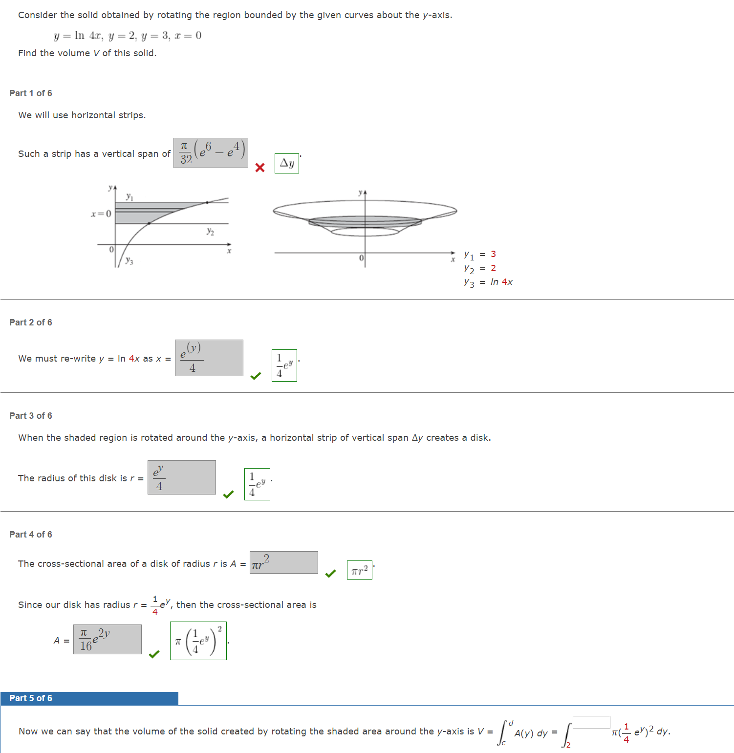 Now w e can say that the volume o f the solid