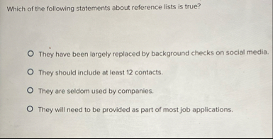 Which of the following statements about reference