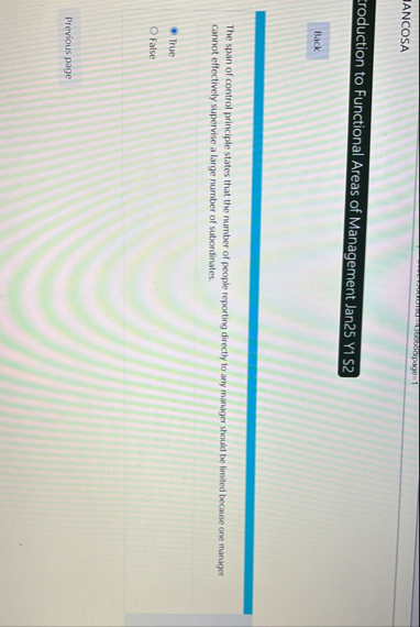 IANCOSA roduction to Functional Areas of