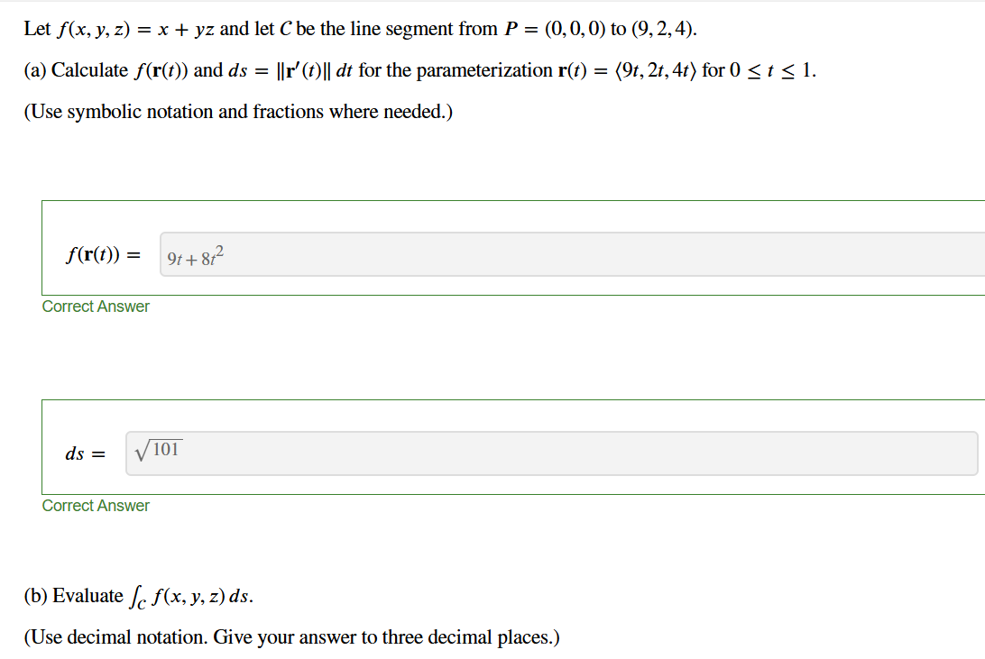 Let f ( x , y , z ) = x + y z and let C b e the