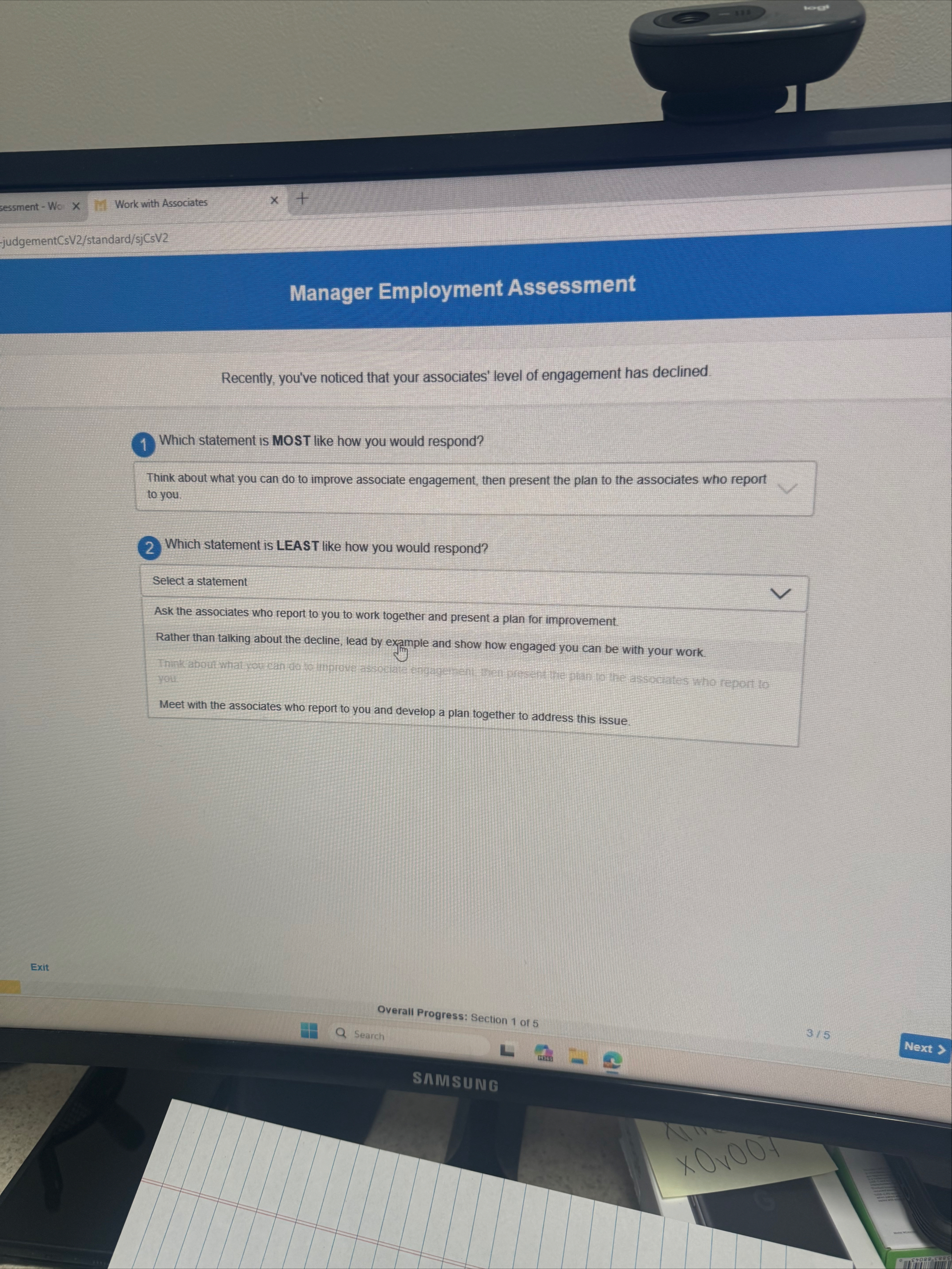 Manager Employment Assessment Recently, you've