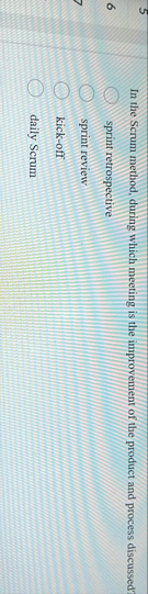 5 In the Scrum method, during which meeting is