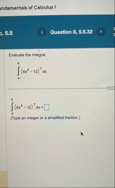 indamentals of Calculus I 5 . 5 Question 8 , 5 .