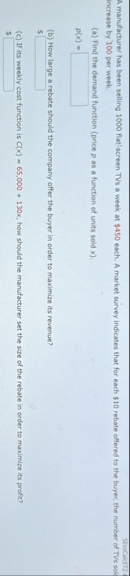 SHOMCTIZ A manufacturer has been selling 1 0 0 0