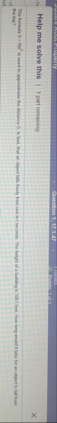 Help me solve this 1 part remaining The formula S