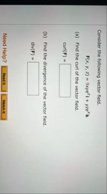 Consider the following vector field. F ( x , y ,
