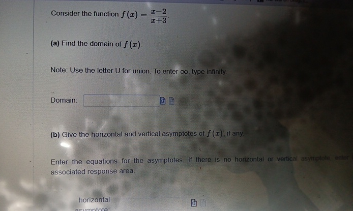 Consider the function f ( x ) = x - 2 x + 3 . ( a