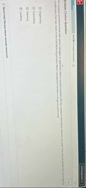 IC 1 7 | | | | | | um 8 of 3 8 Concepts completed