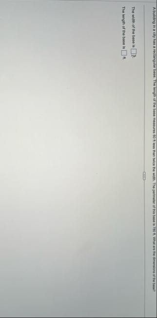 A building in a city has a rectangular base. The