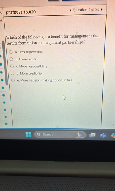pr 2 fb 0 7 t . 1 8 . 0 2 0 Question 9 of 2 0