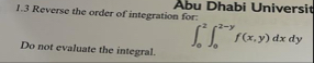 Reverse the order of integration for: Do not