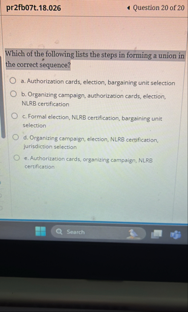 pr 2 fb 0 7 t . 1 8 . 0 2 6 Question 2 0 of 2 0