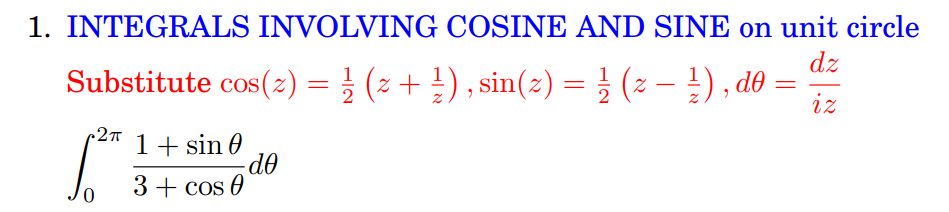 c o s ( z ) = 1 2 ( z + 1 z ) , s i n ( z ) = 1 2