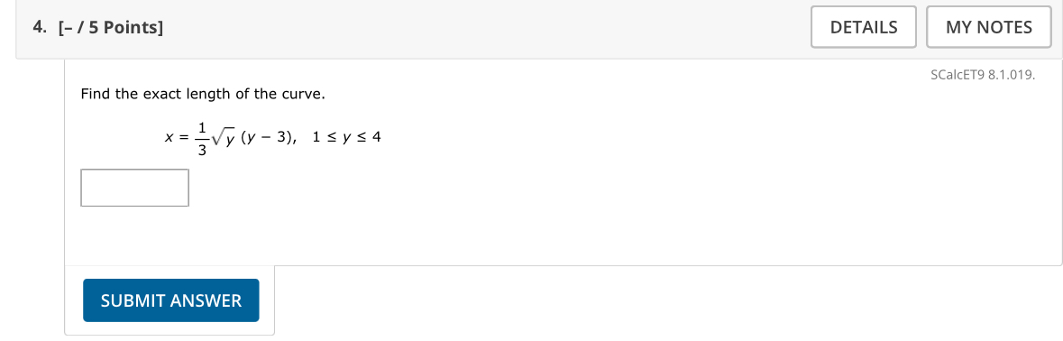 [ - ? ? 5 Points ] SCalcET 9 8 . 1 . 0 1 9 . Find