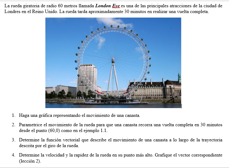 La rueda giratoria de radio 6 0 metros llamada