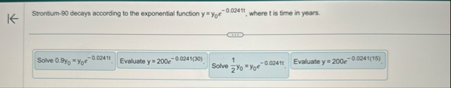 Strontium - 9 0 decays according to the