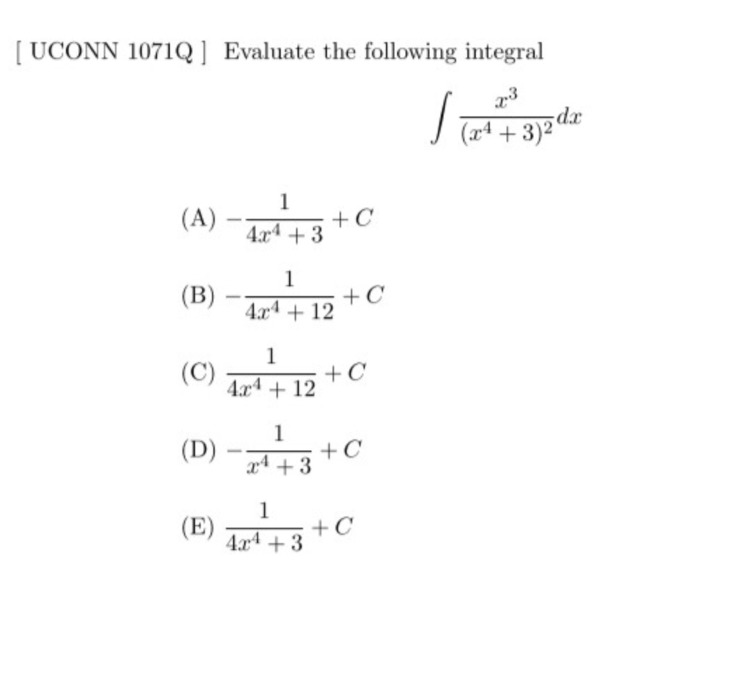 Evaluate the following integral x 3 ( x 4 + 3 ) 2