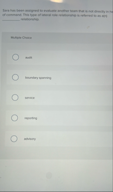 Sara has been assigned to evaluate another team