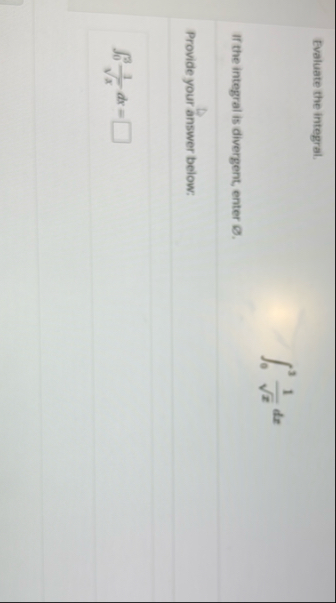 Evaluate the integral. 0 3 1 x 2 d x If the