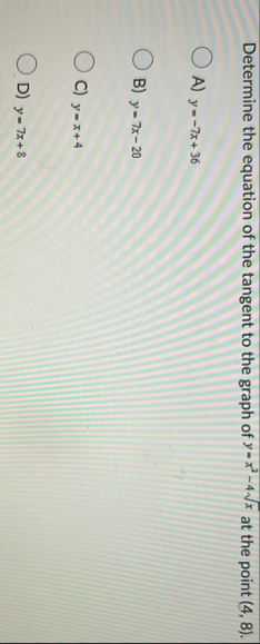 Determine the equation of the tangent to the