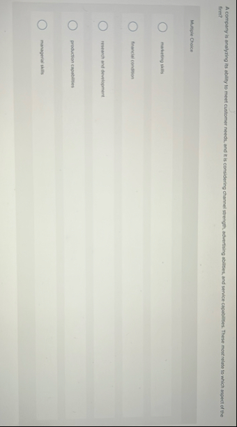 A company is analyzing its ability to meet