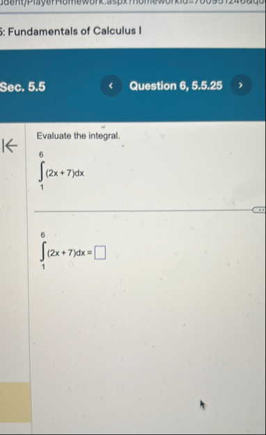 Fundamentals of Calculus I Sec. 5 . 5 Question 6