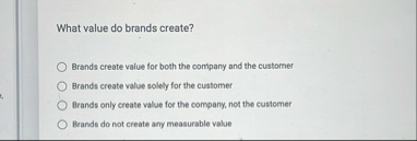 What value do brands create? Brands create value