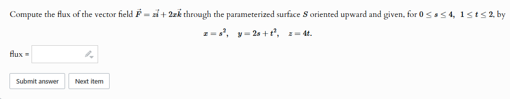 Compute the flux o f the vector field vec ( F ) =