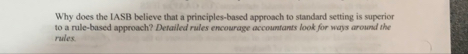 Why does the IASB believe that a principles -