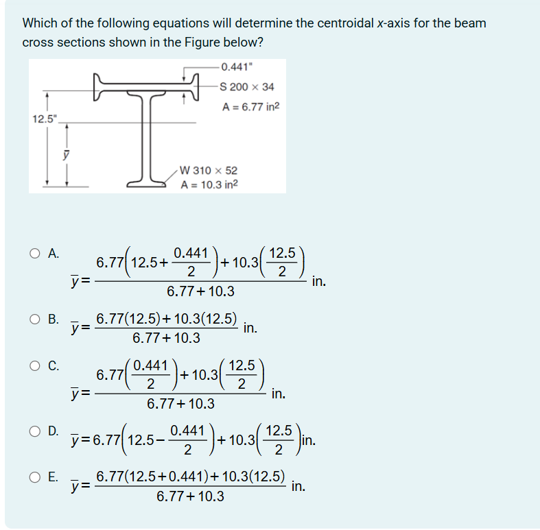 Which o f the following equations will determine
