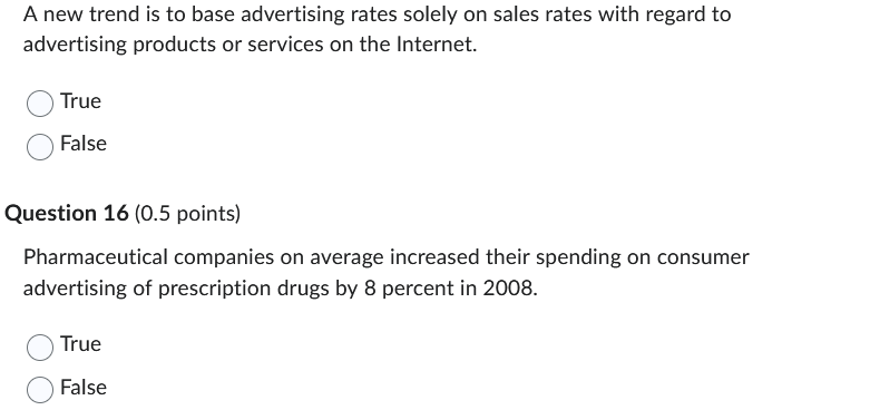 Question 1 6 ( 0 . 5 points ) Pharmaceutical
