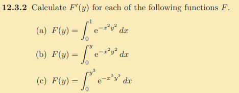 1 2 . 3 . 2 Calculate F ' ( y ) for each o f the