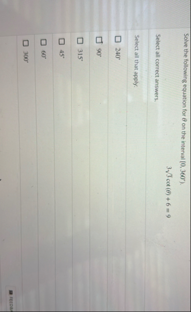 Solve the following equation for on the interval