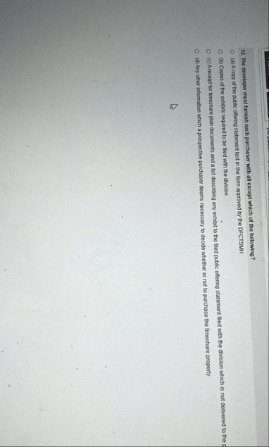 The developer must furnish each purchaser with