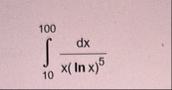 1 0 1 0 0 d x x ( l n x ) 5