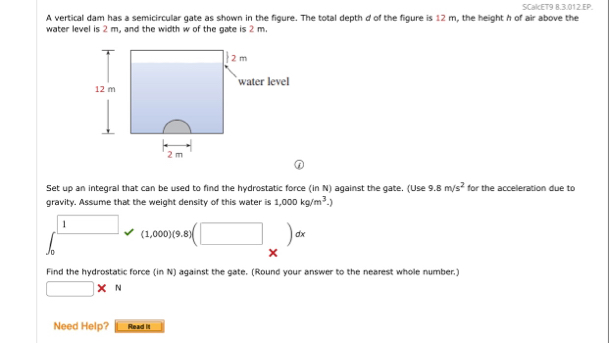 SCalkET 9 8 . 3 . 0 1 2 EP . A vertical dam has a