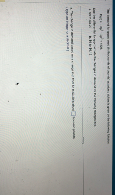 The demand for grass seed ( in thousands of