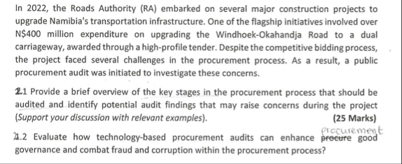 In 2 0 2 2 , the Roads Authority ( RA ) embarked
