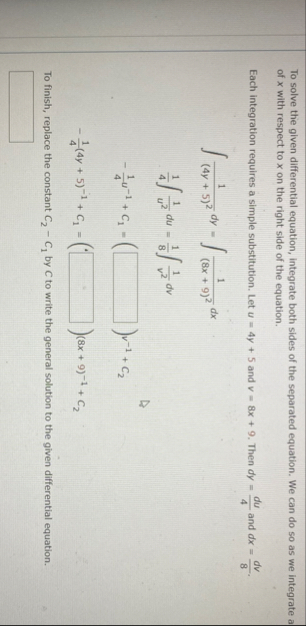 To solve the given differential equation,