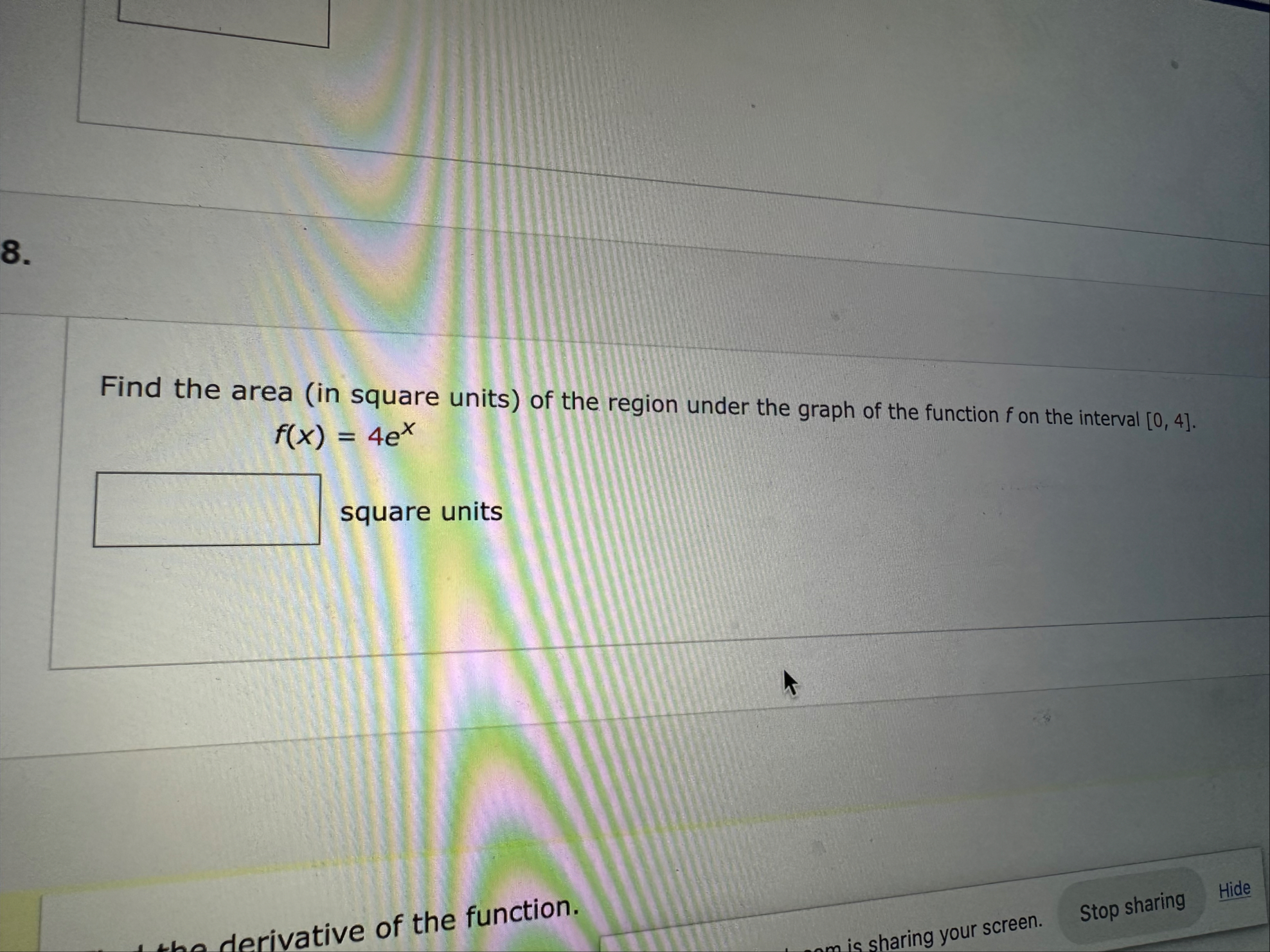 Find the area ( in square units ) of the region