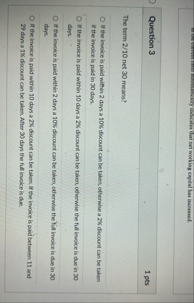 thi the current ratio automatically indicates